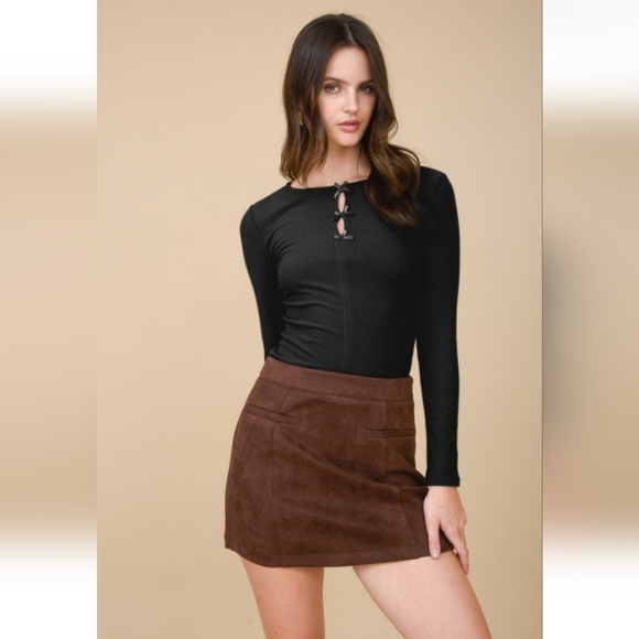 the workshop Tops - 🖤🎀 Bow Detail Long Sleeve Top in Black